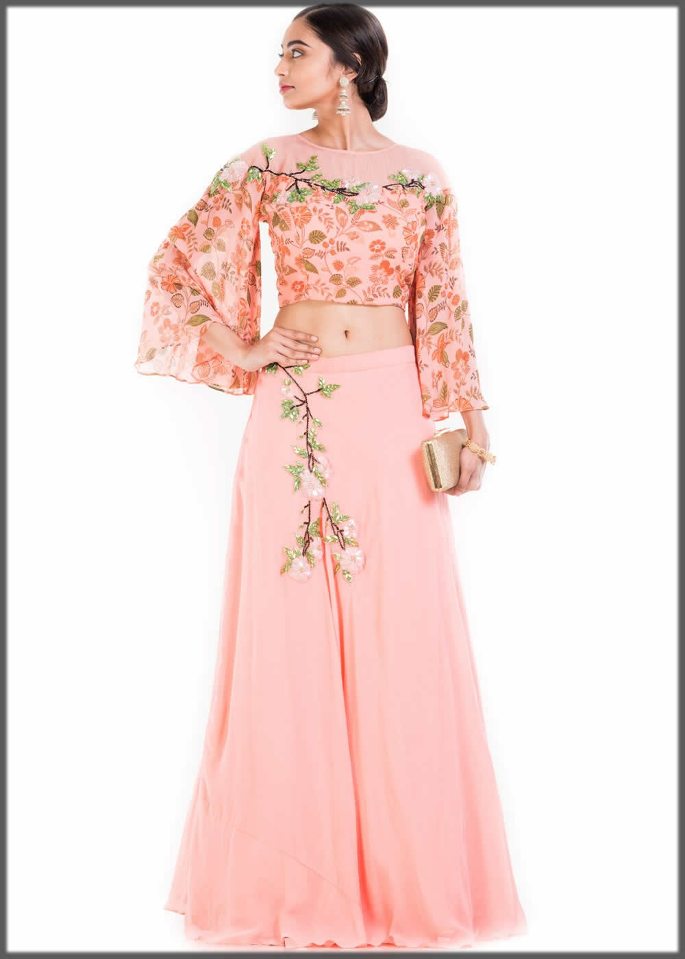 Top Crop Dresses in pink floral