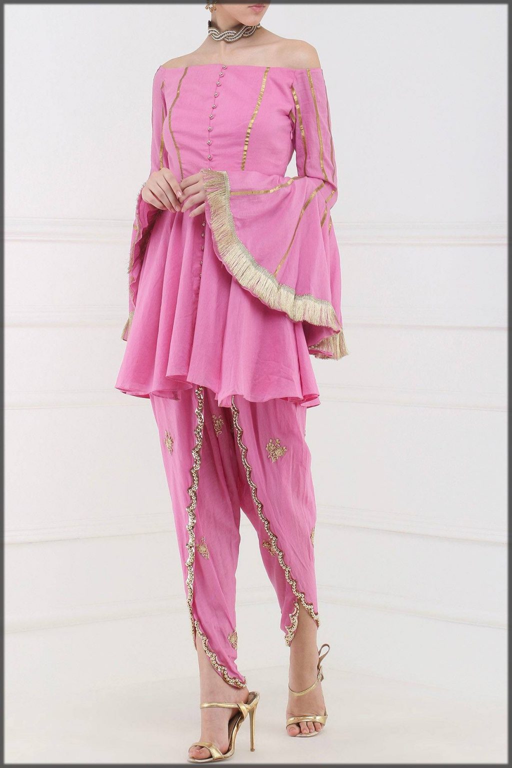 pakistani short frock with tulip shalwar