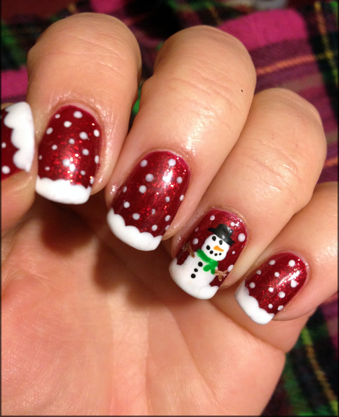 snowman nail art style