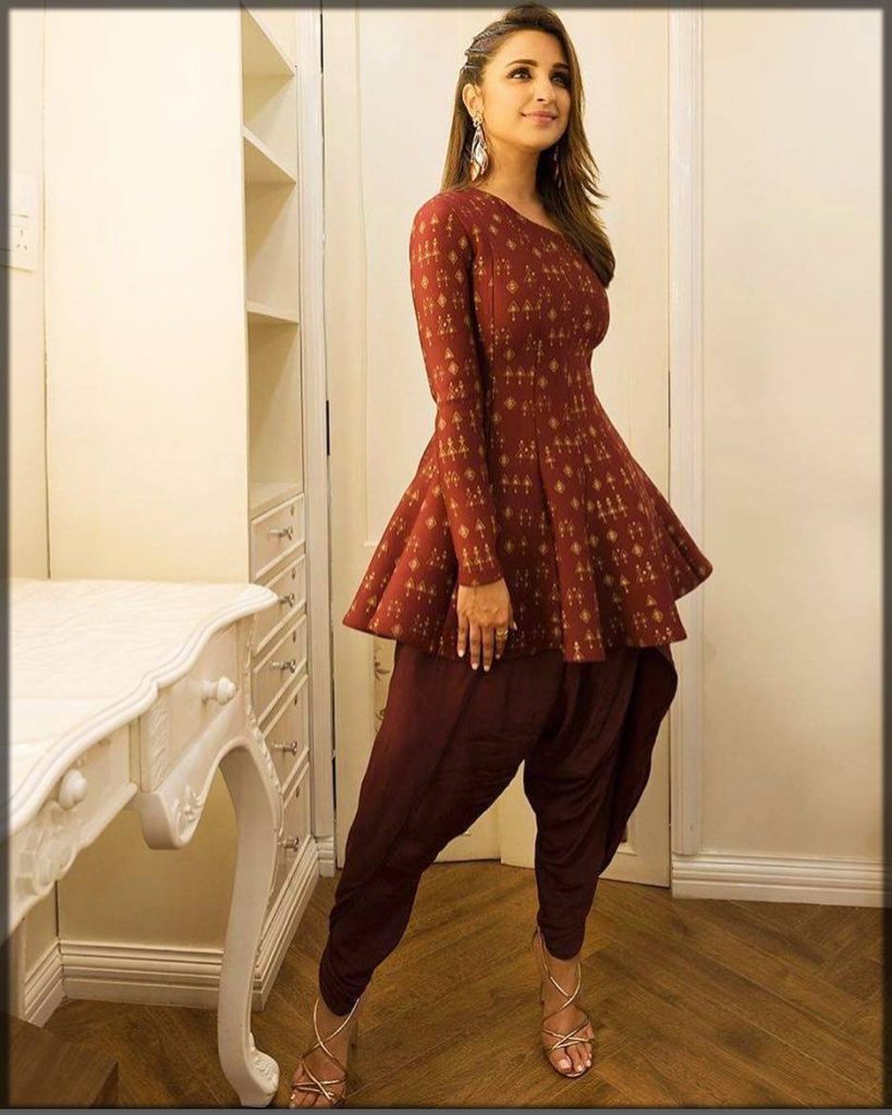 pakistani short frock with tulip shalwar