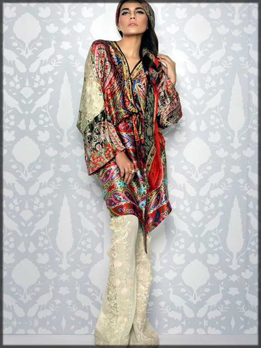 Pakistani silk dress by sana safina