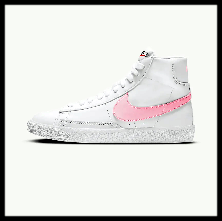 white and pink nike sneakers