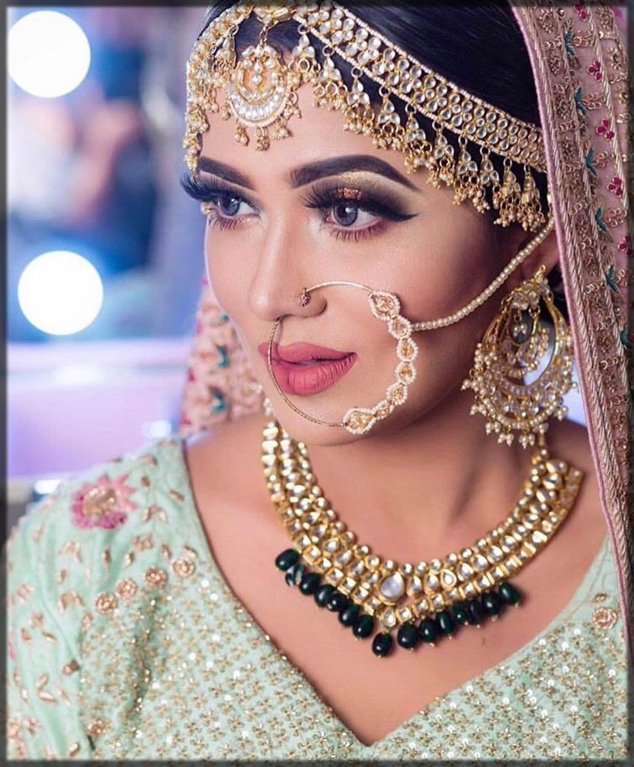 Bridal Nose Pin Indian Nose Ring Nath Nose Chain Nathini Wedding Body  Jewelry 11 | eBay