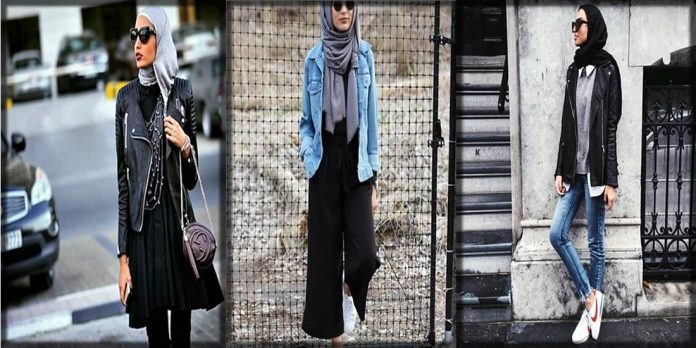 Latest hijab styles with jackets