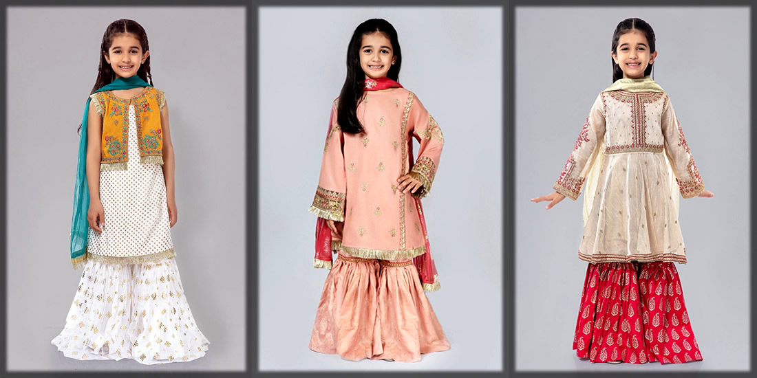 Sharara Dresses for Baby Girls 2022 - Little Kids Sharara Suit Designs