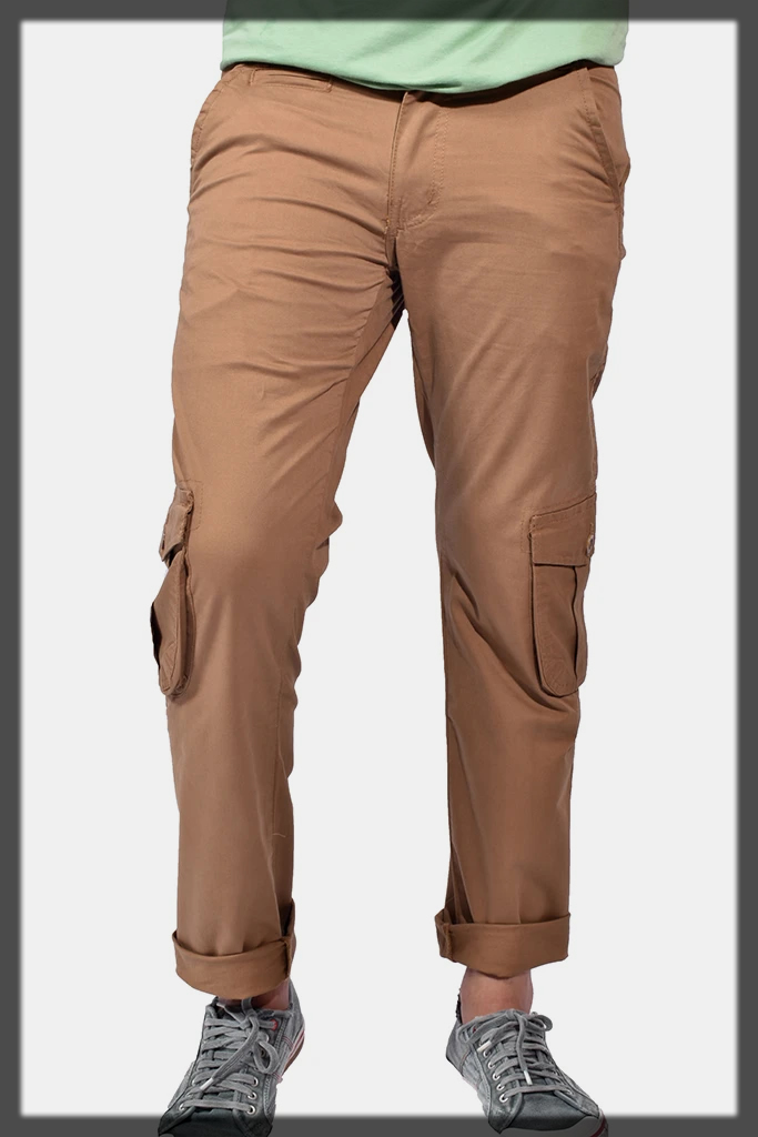 brown cotton pant for men
