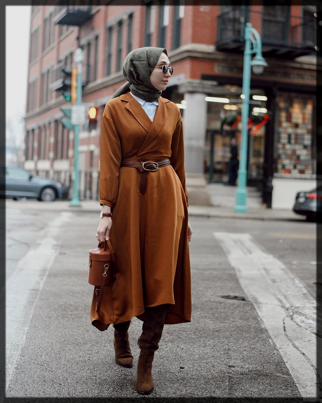 classy winter hijab style