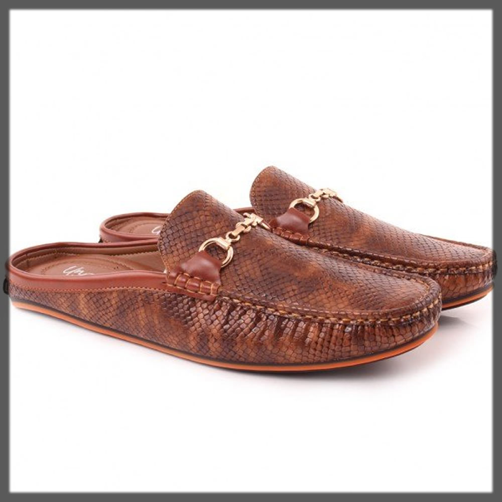 stylish brown mules for men