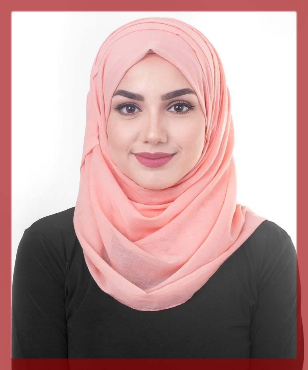stylish pink voile hijaab
