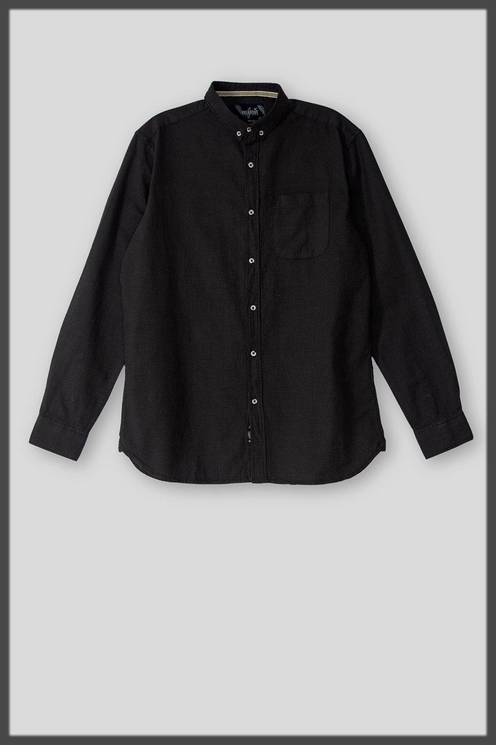 sleek black winter shirt