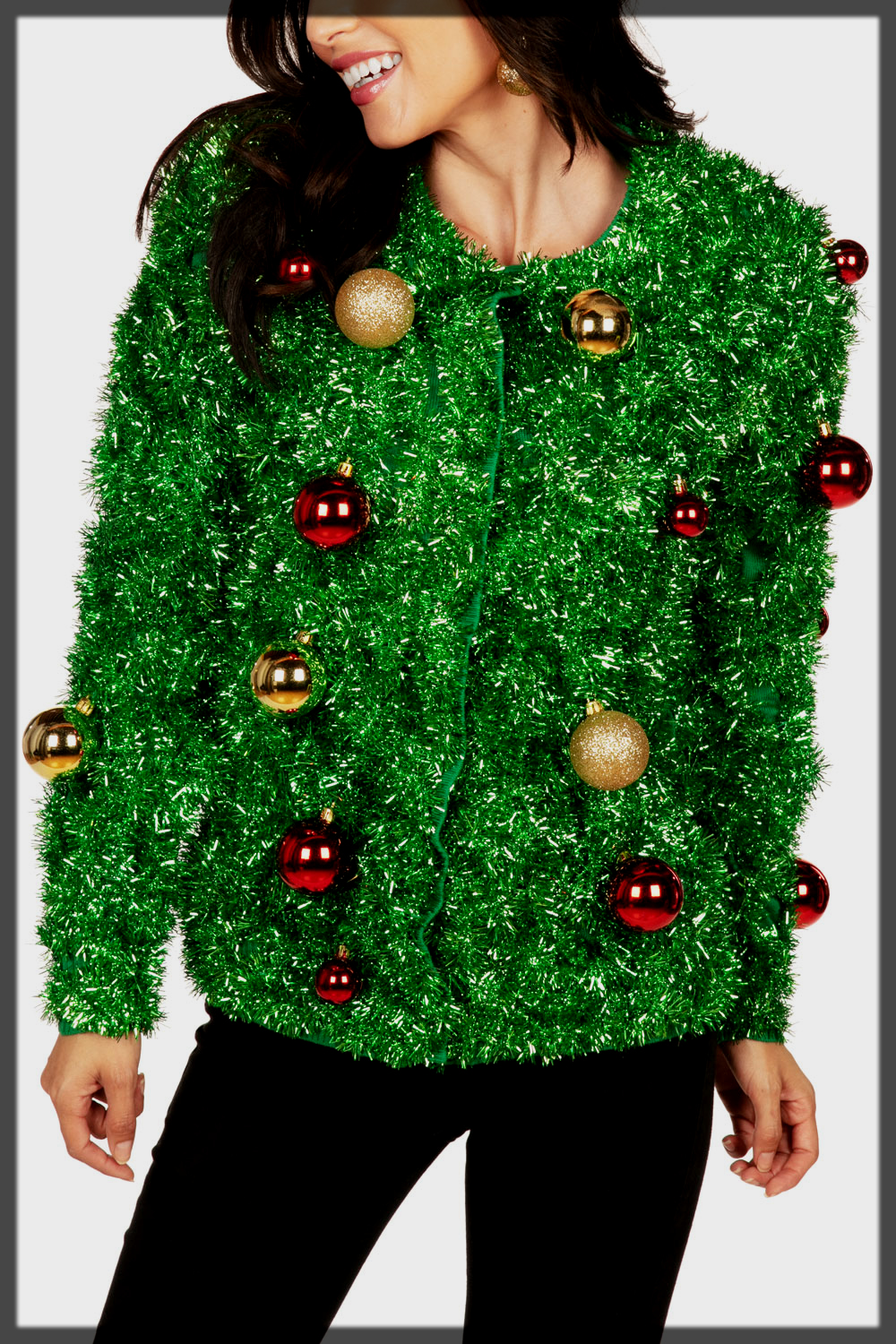 stunning green Christmas tree sweatshirt