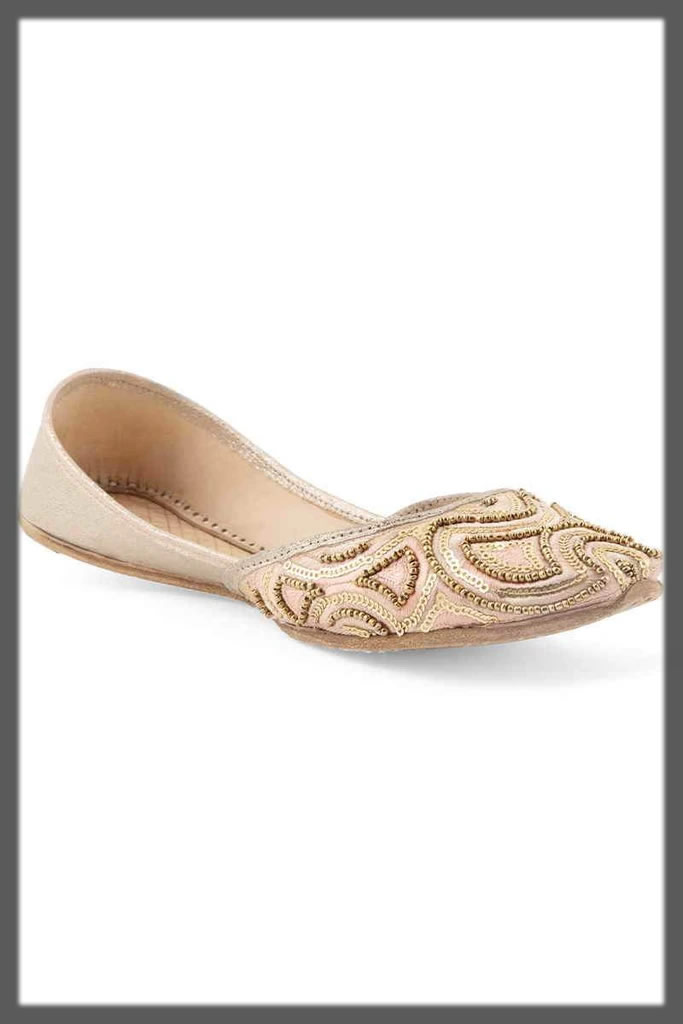 beautiful light pink decorative Khussa Shoes For Ladies