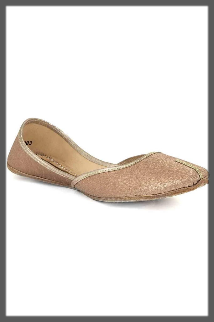shimmer brown Khussa Shoes For Ladies