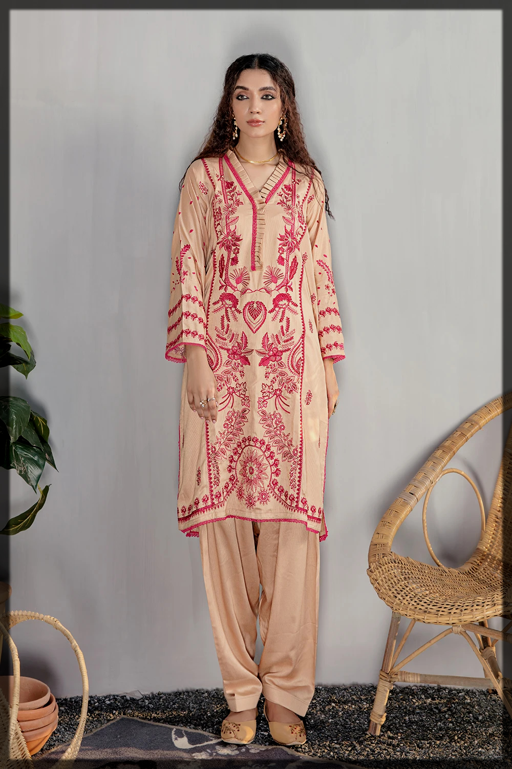 Two-Piece Embroidered Dresses by ittehad