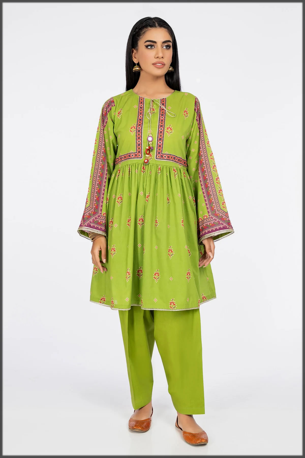 green shaded summer lawn suit