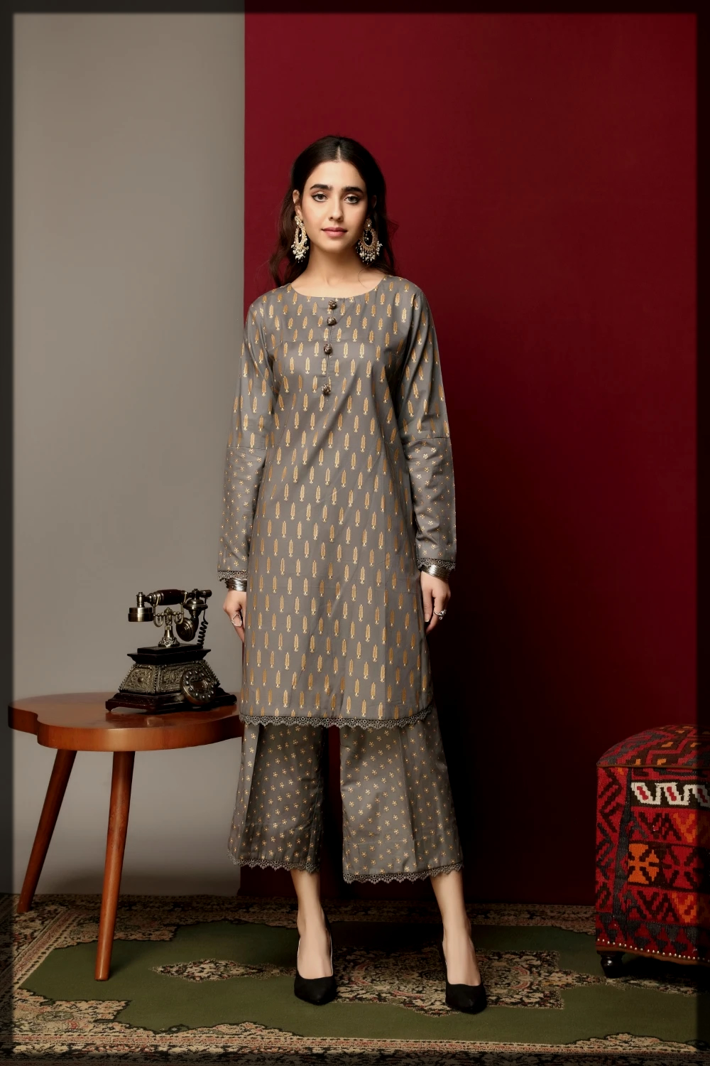 ittehad textile printed cotton suit for women
