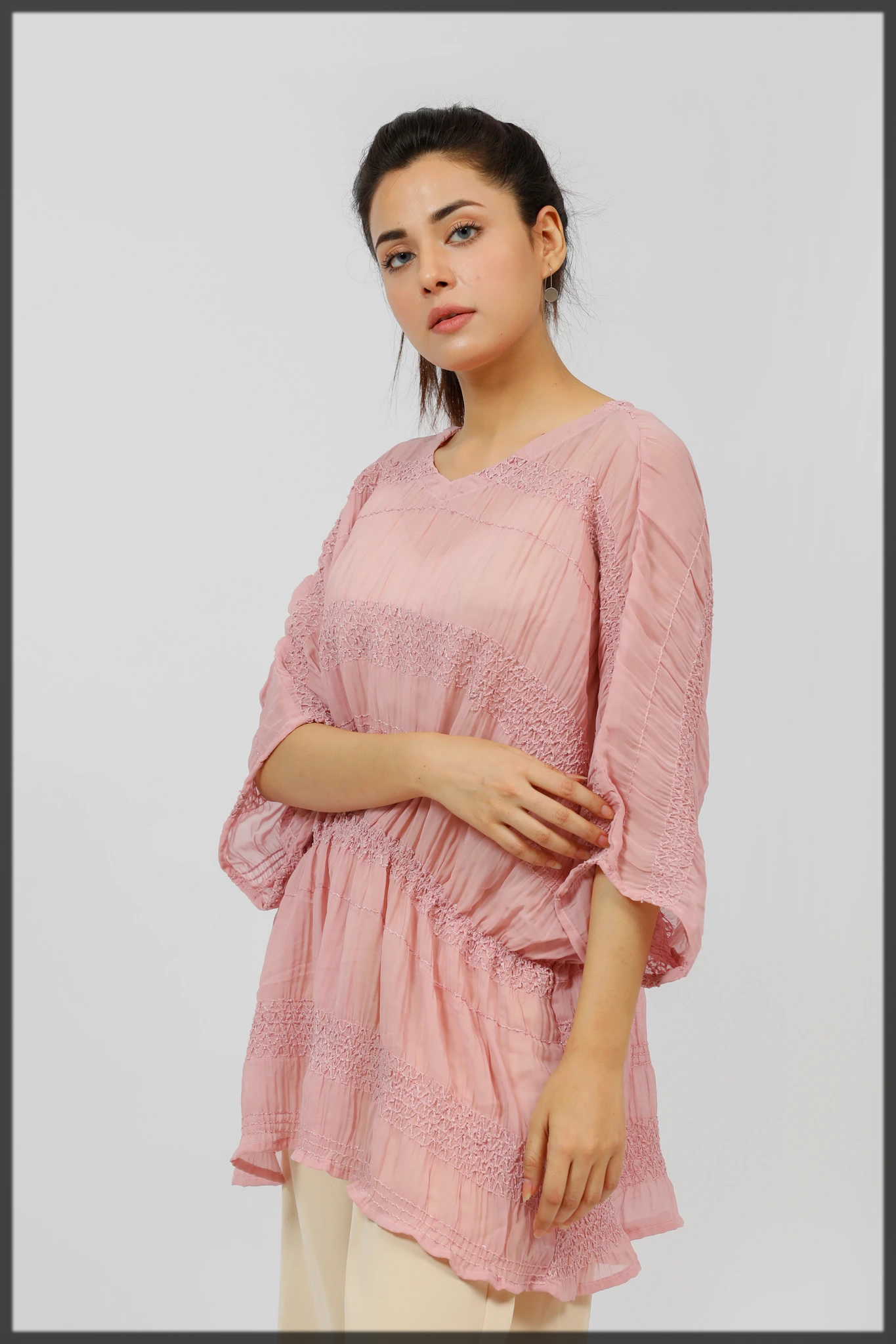 lovely pink winter top for women