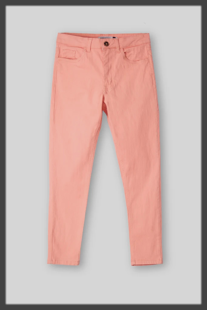pink winter cotton jeans