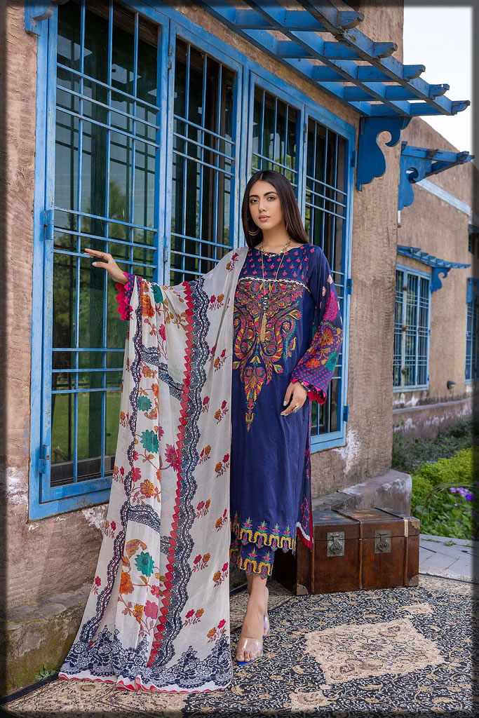 3-Pc Unstitched Embroidered Suit for women