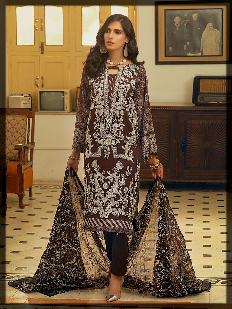 Salitex Luxury Embroidered Lawn suit for women