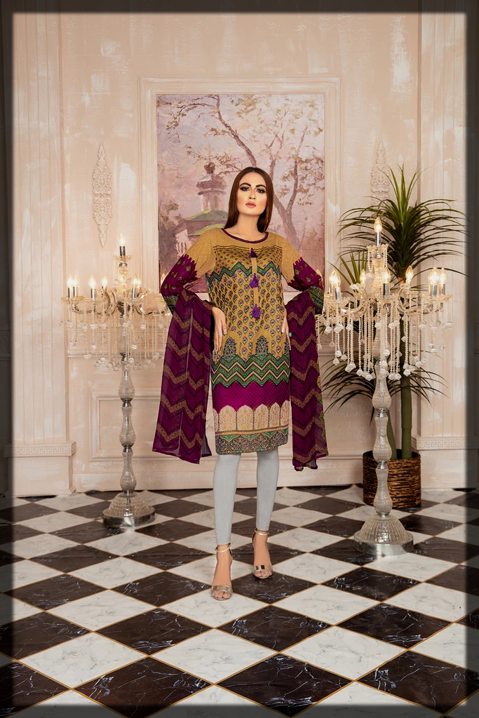 chic 2pc summer lawn suit by attraction