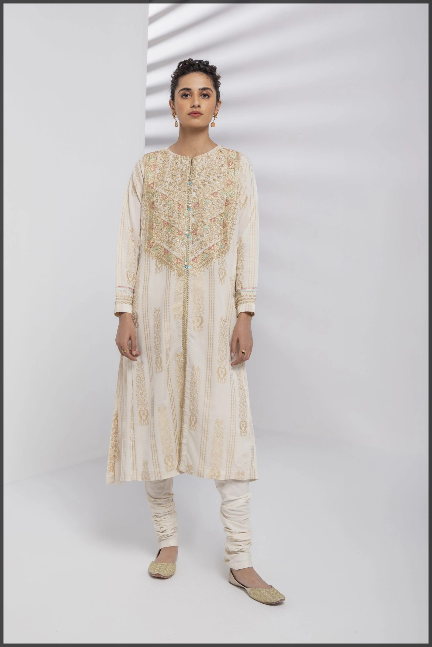 A line Beautiful embroidered kurta for women