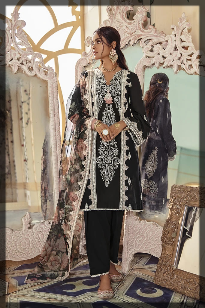 black embroidered eid dress