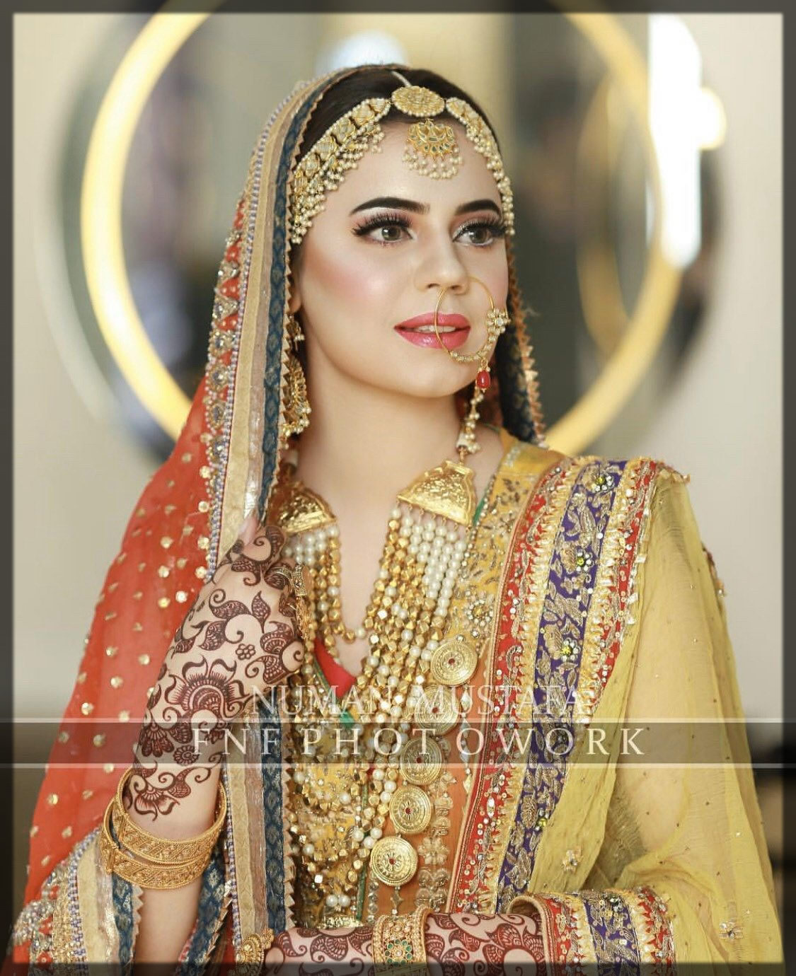 stylish mahru haider wearing head jewelry