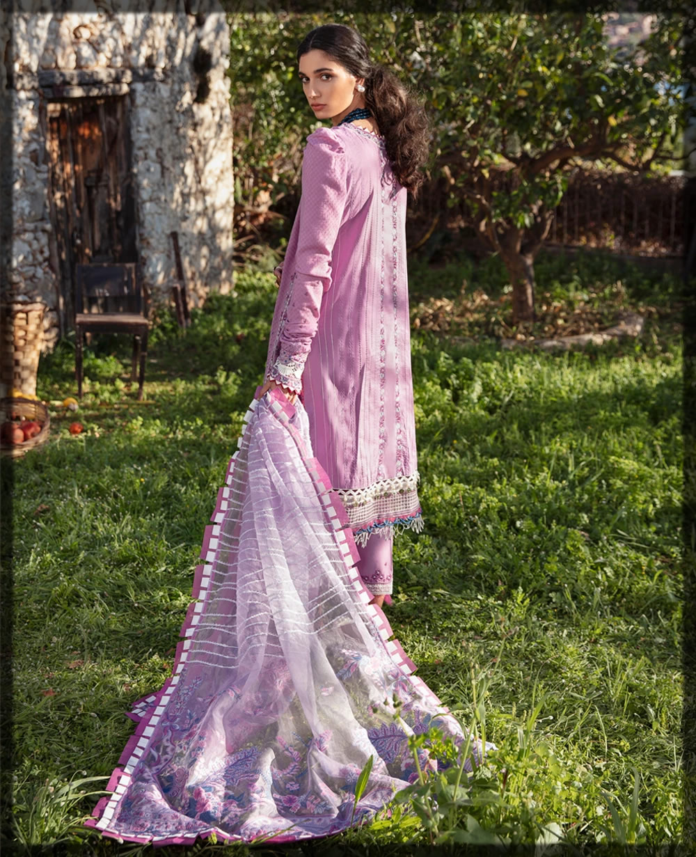 Pleasant Lavender Embroidered Lawn Dress