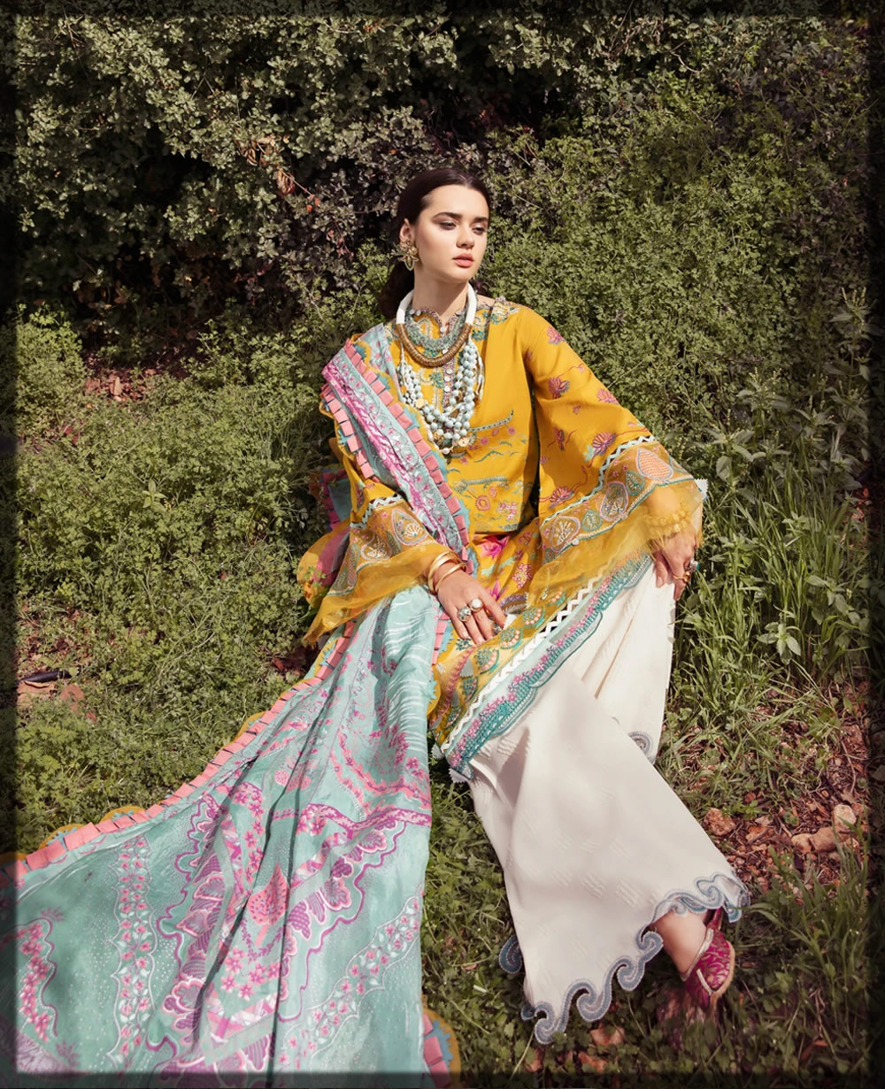 Sunshine Yellow embroidered Lawn Suit