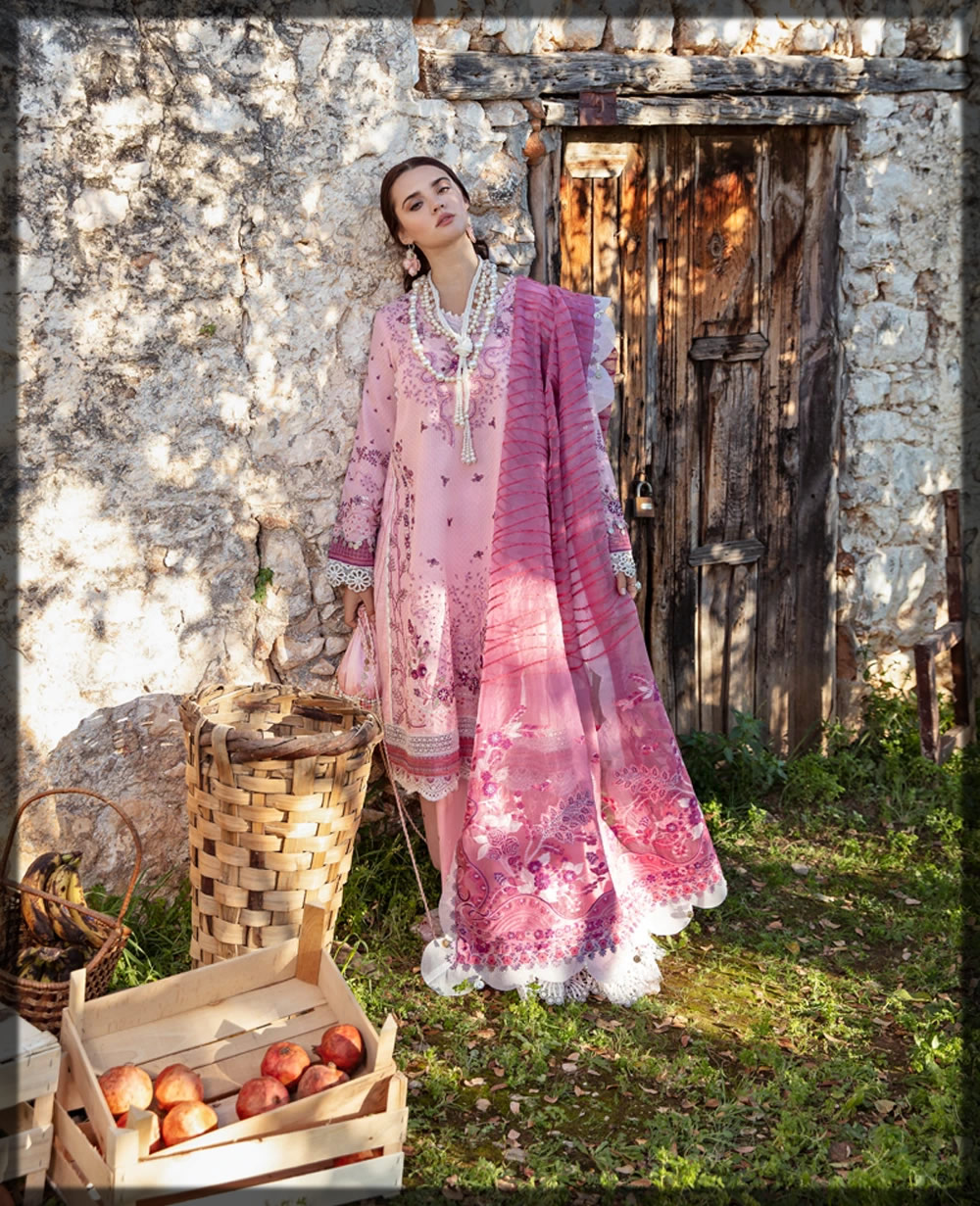 light pink embroidered lawn suit