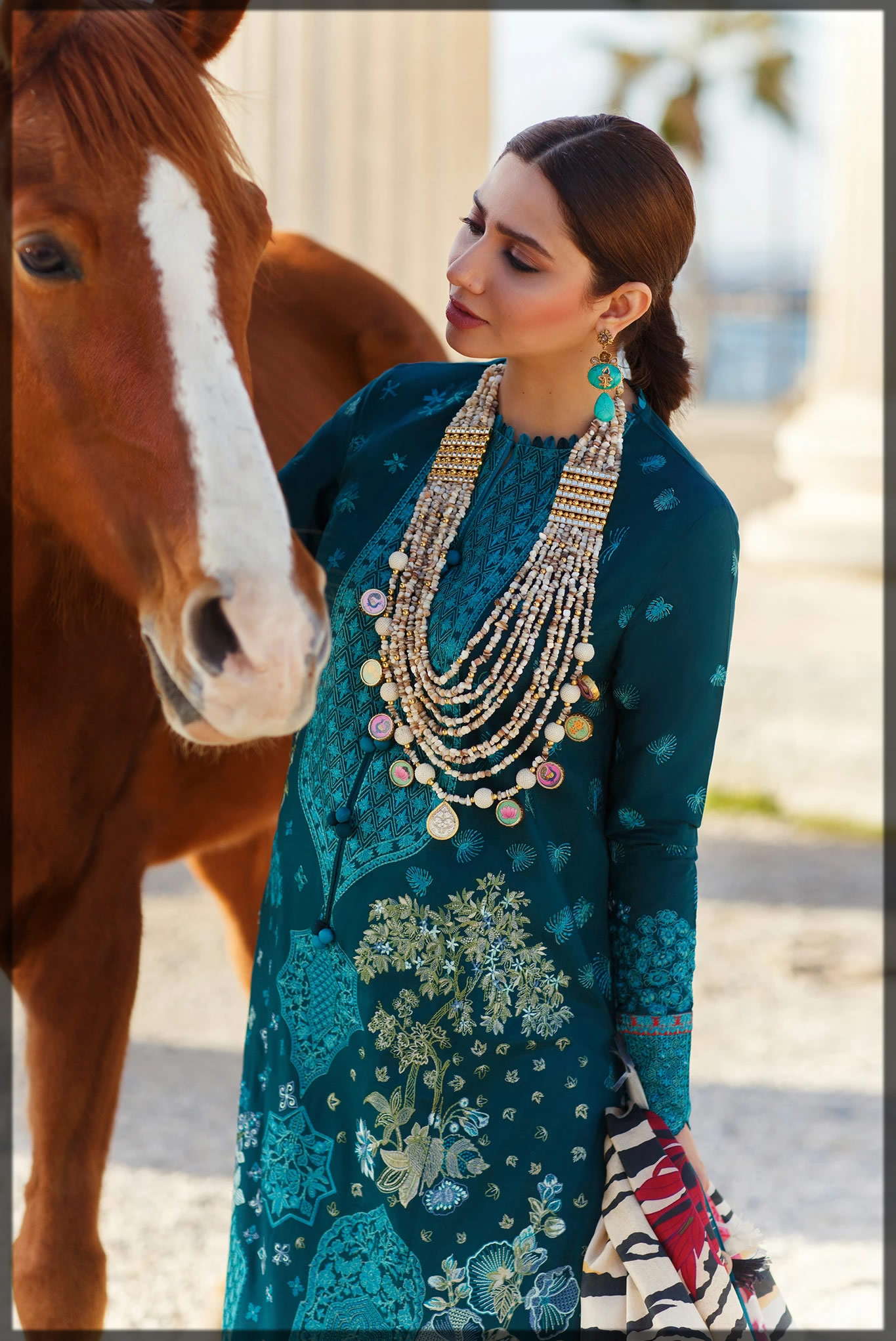 mesmerizing teal blue lawn suit