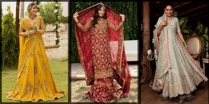 Latest Ansab Jahangir Bridal Dresses for Engagement, Nikkah, Mehndi, Barat, and Walima