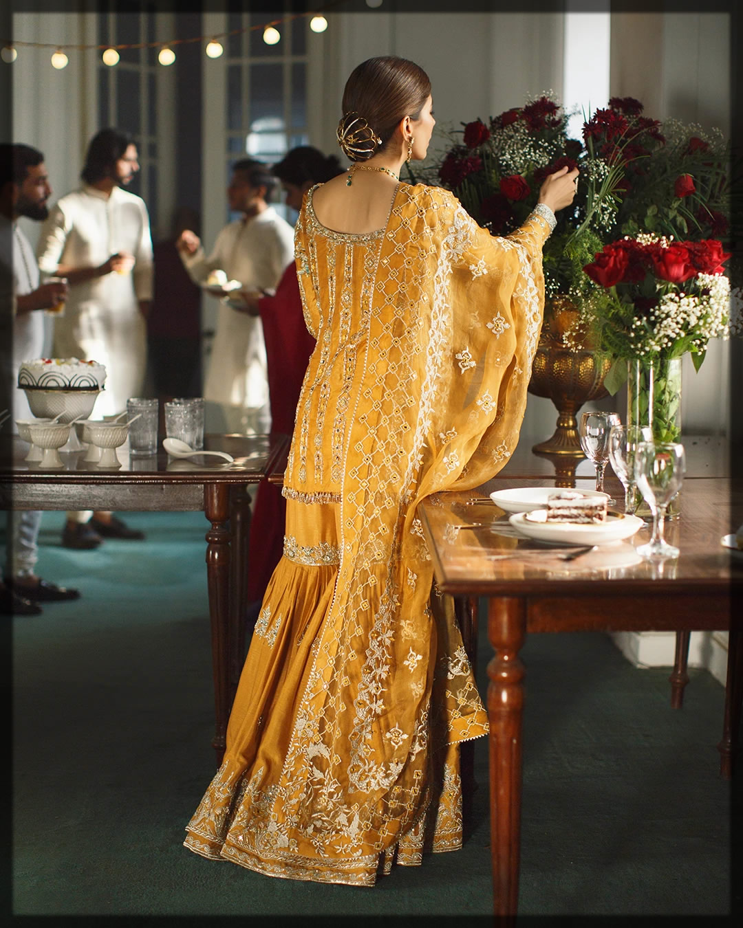 brilliant deep mari gold gharara dress