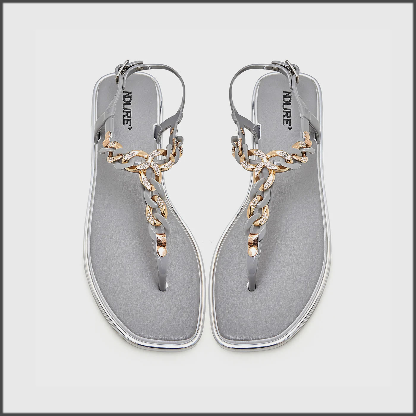 Chain Embellished Sandals by Ndure