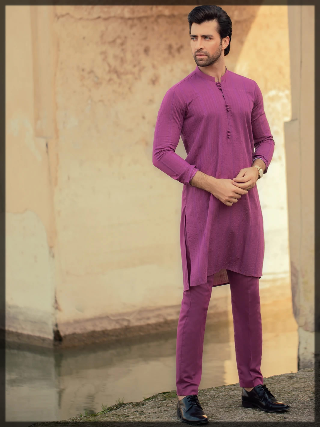 Purple blended kurta pajama