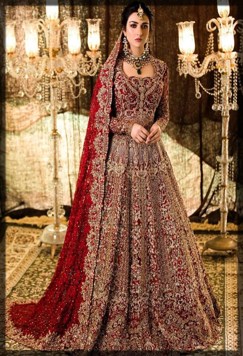 elegant sara khan in red bridal dress