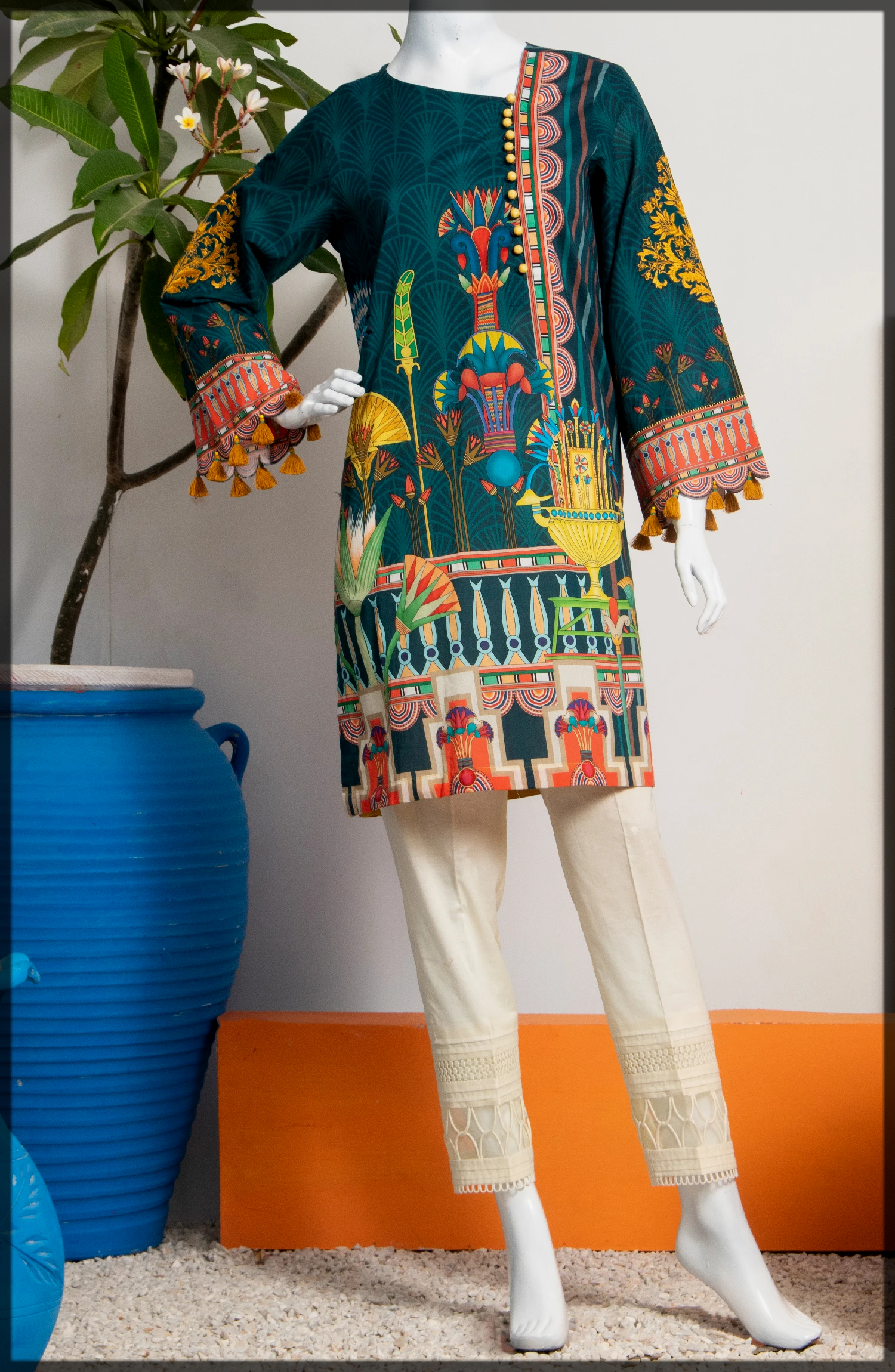 embroidered lawn shirt by MTJ