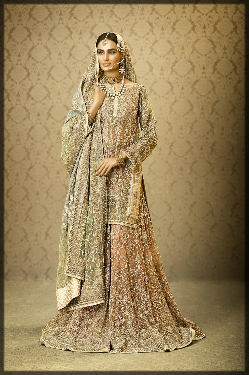Golden bridal dress