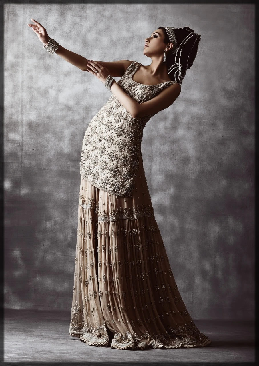 heavily embellished gharara dress
