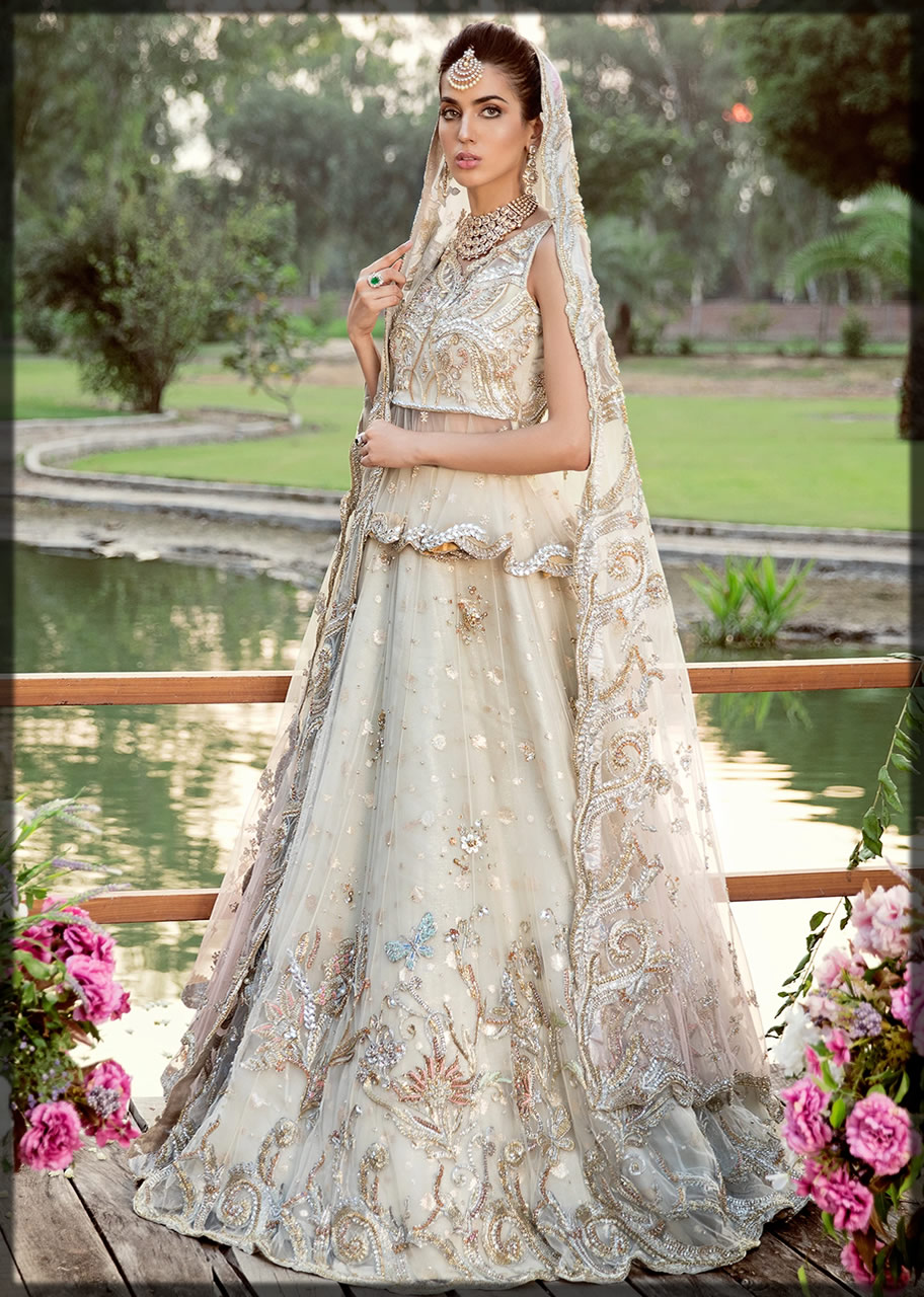 ivory net embellished dress