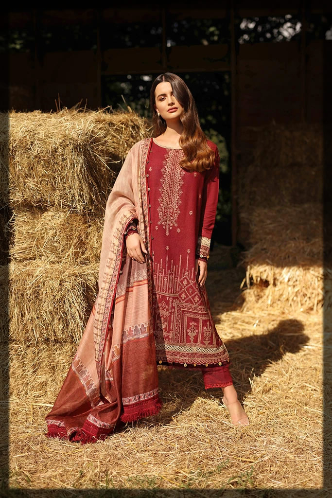 maroon silk karandi dress