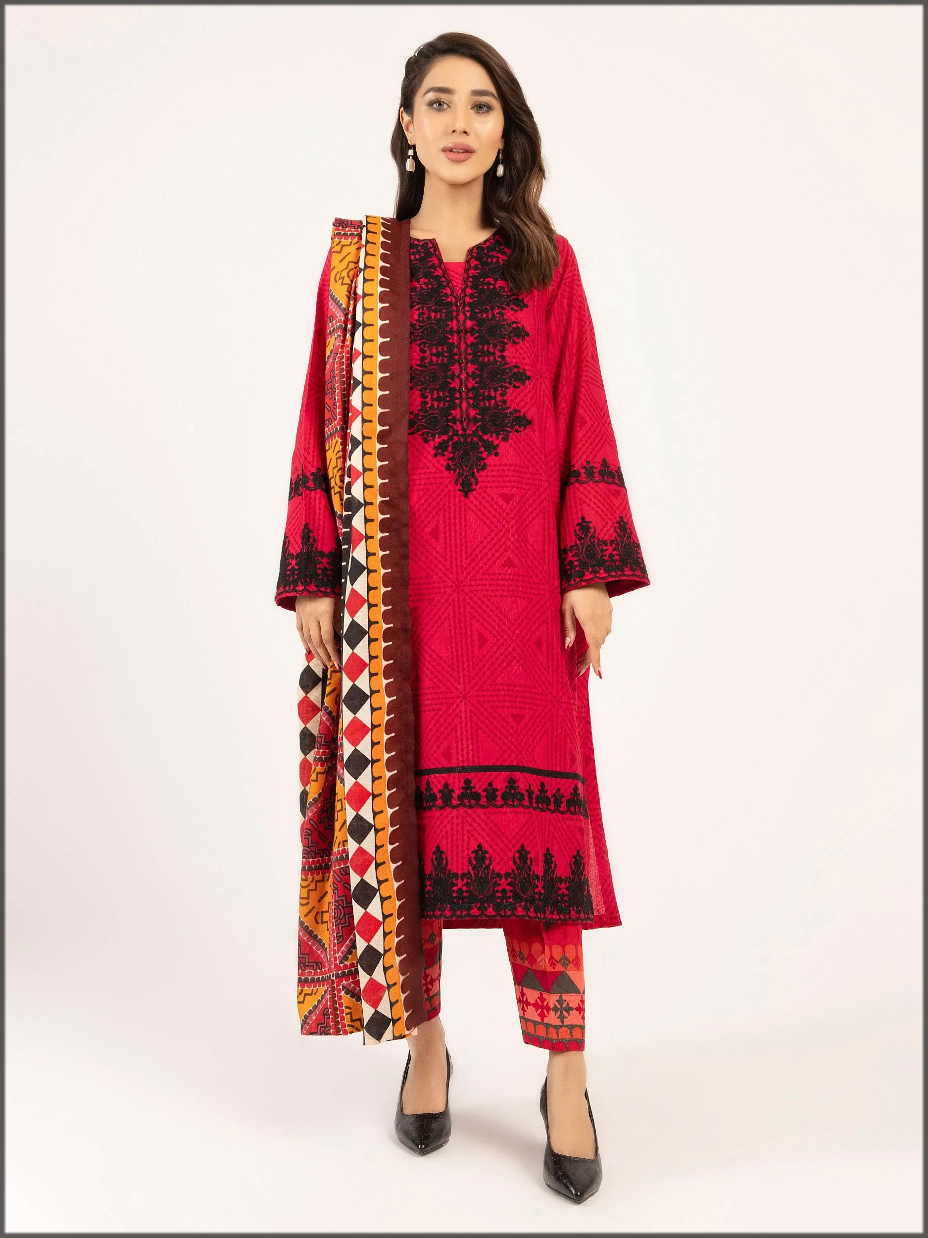 Embroidered Khaddar Suit for women