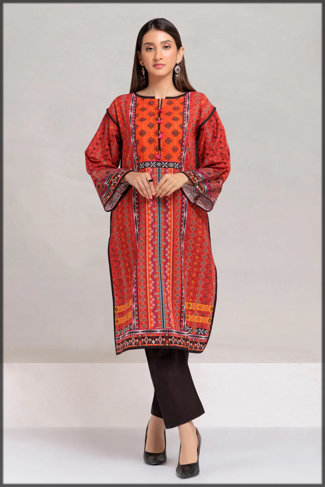 two piece winter printed suit for ladies