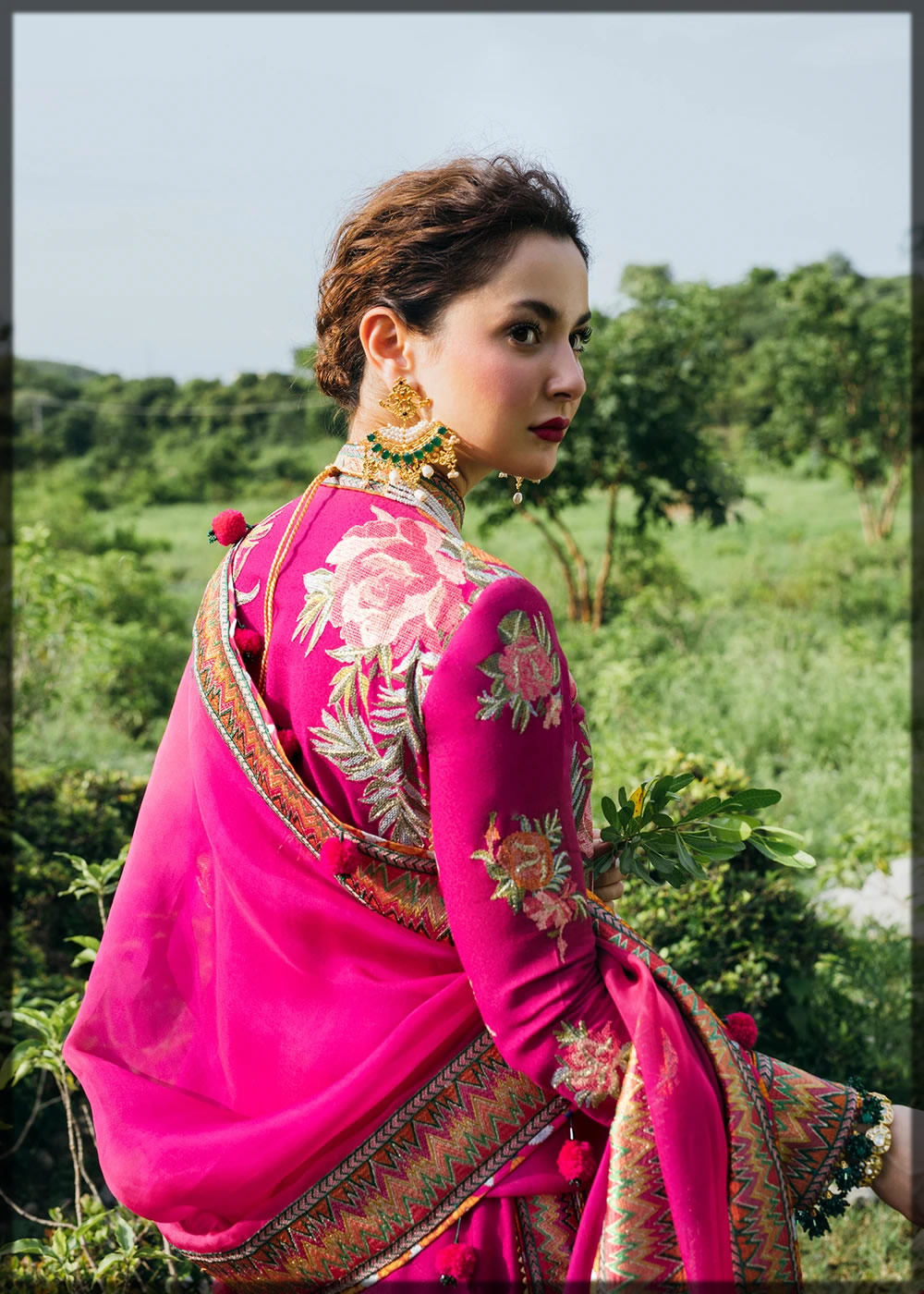 beautiful hania amir in shocking pink dress