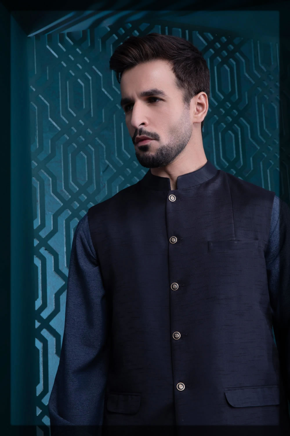 indigo blue waistcoat