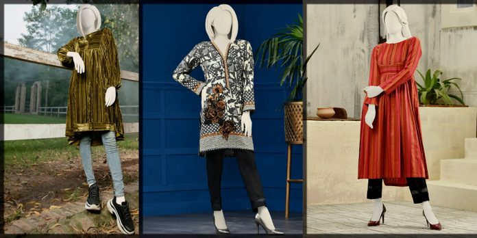 latest and classical Junaid Jamshed Winter Kurti Collection