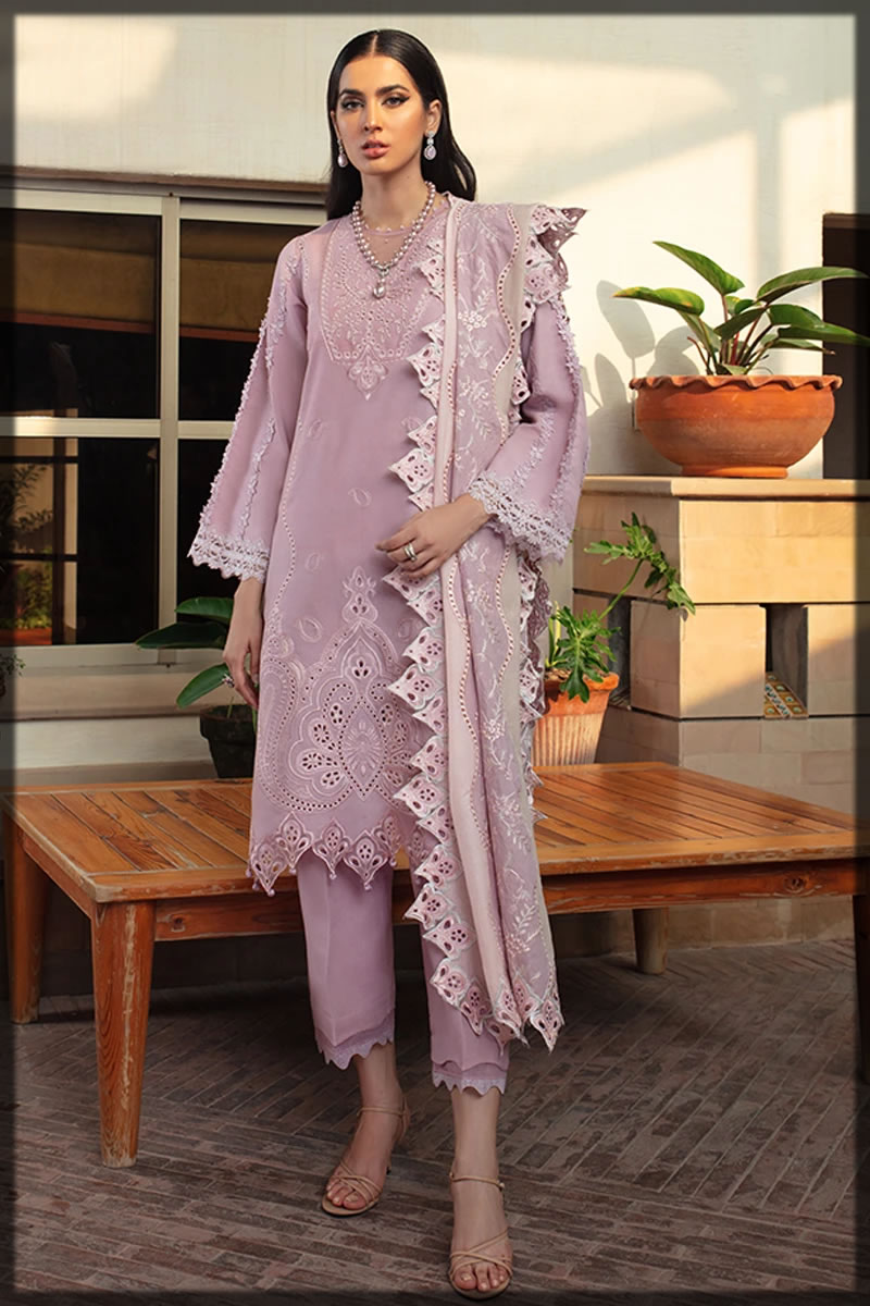 light lilac embroidered pret suit