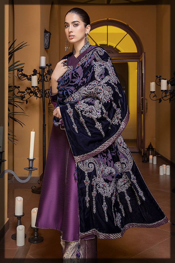 purple and black winter dress