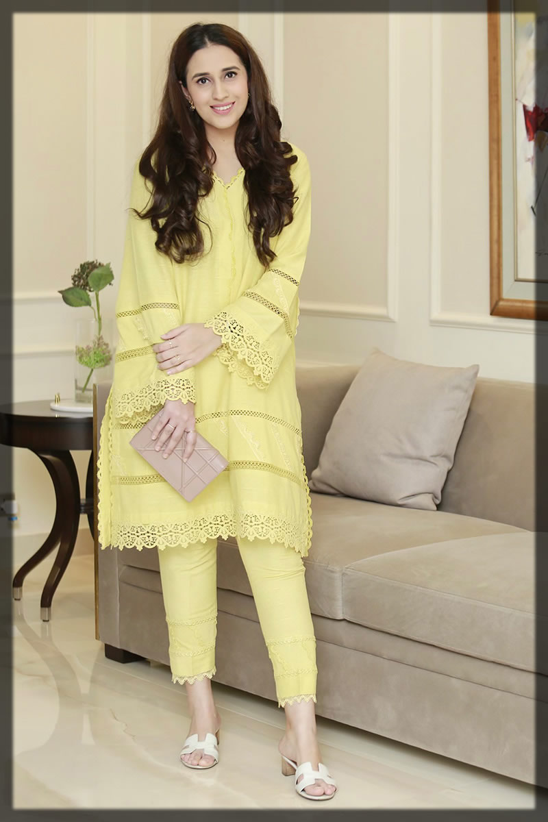 corn yellow basic karandi dress